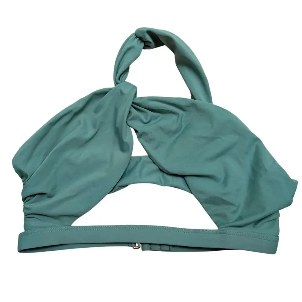 Tularosa Elvia Top Mint Green One Shoulder Cut‎ Out Bikini Top Bathing Suit